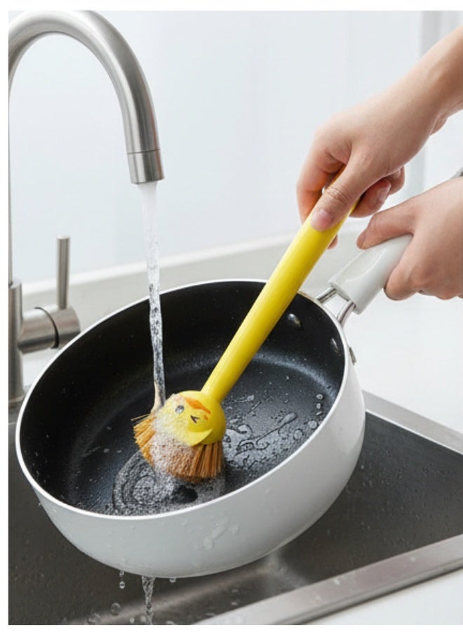 فرشاة تنظيف أطباق المطبخ بقاعدة شفط - مقبض طويل بتصميم مريح لتنظيف الأواني والمقالي والصحون والأحواض، وإزالة البقع والدهون، وتخزين منظم وسهل - Image 5